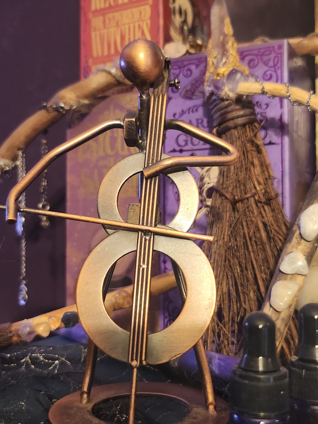 Vintage-Style Metal Cellist Miniature – Curios & Oddities Collection