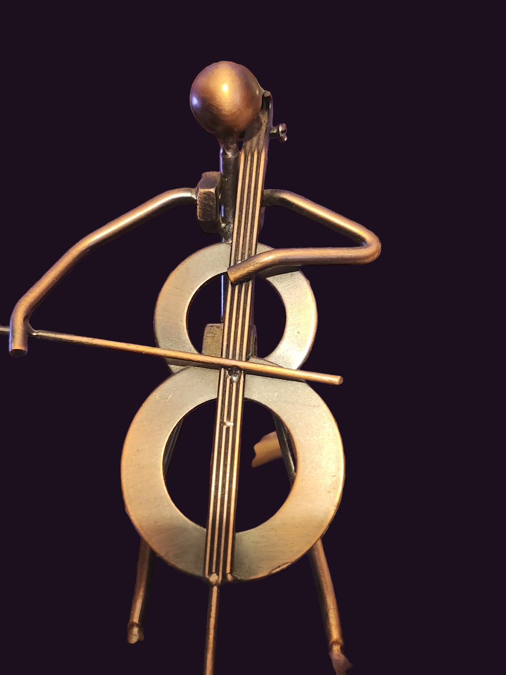 Vintage-Style Metal Cellist Miniature – Curios & Oddities Collection