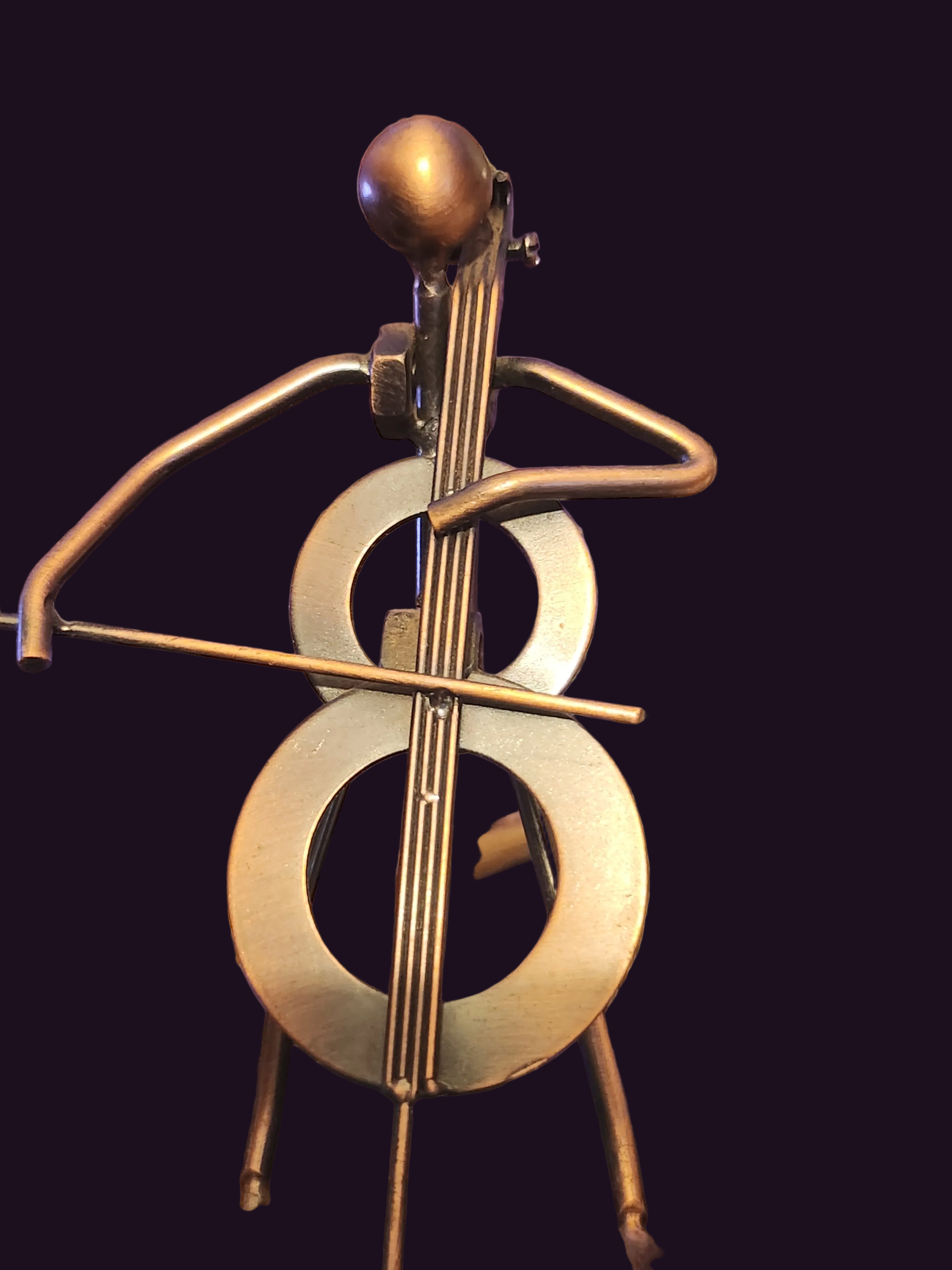Vintage-Style Metal Cellist Miniature – Curios & Oddities Collection
