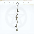 Witch's Bell: 5 Cone-Shaped Bells, Black Chain, Charms, Sleigh Bells - Handcrafted