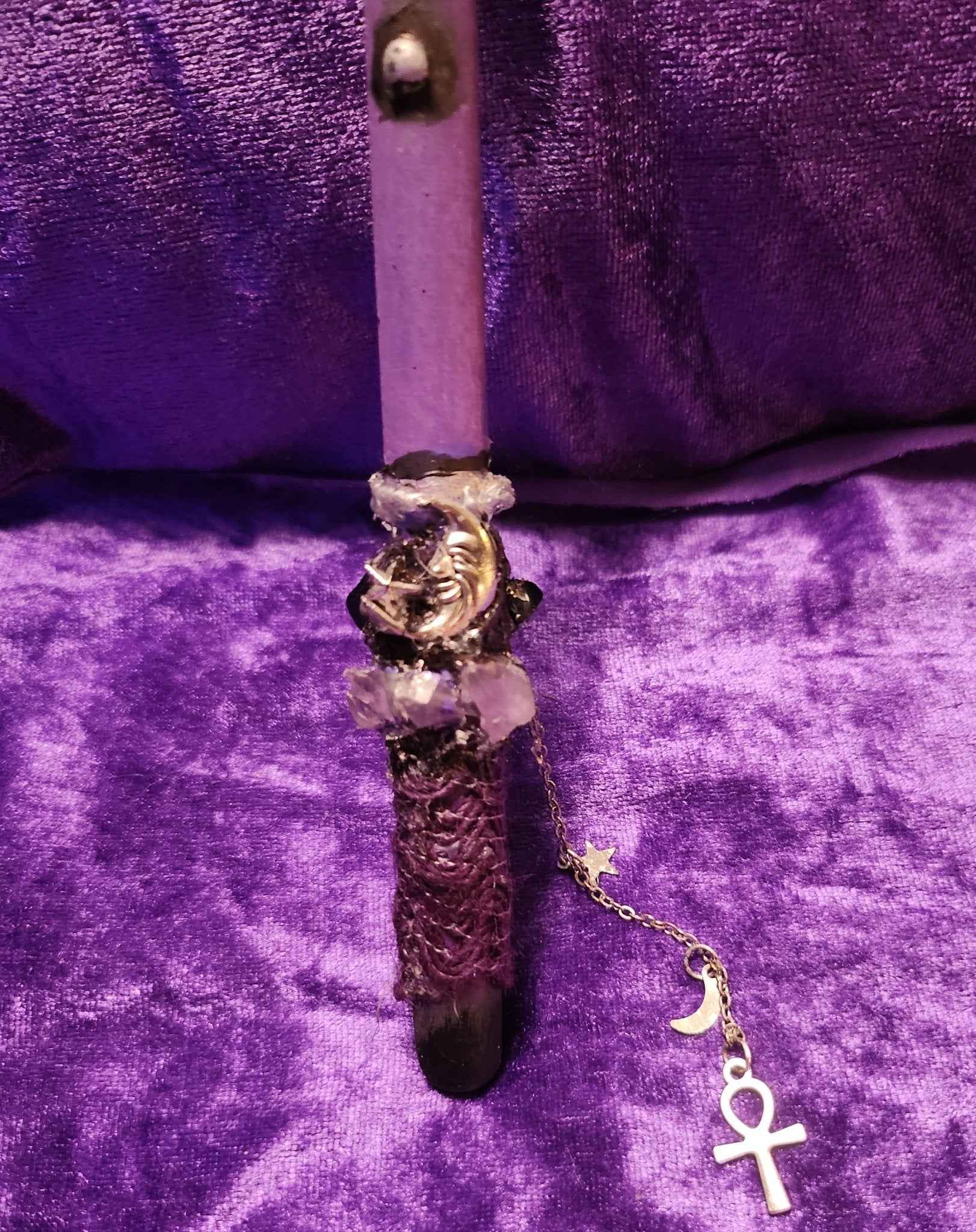 Mystic Handcrafted Intention Wand - Purple Moon Wand