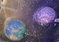 The Cosmic Equilibrium: Hand-Painted Reclaimed Space Art