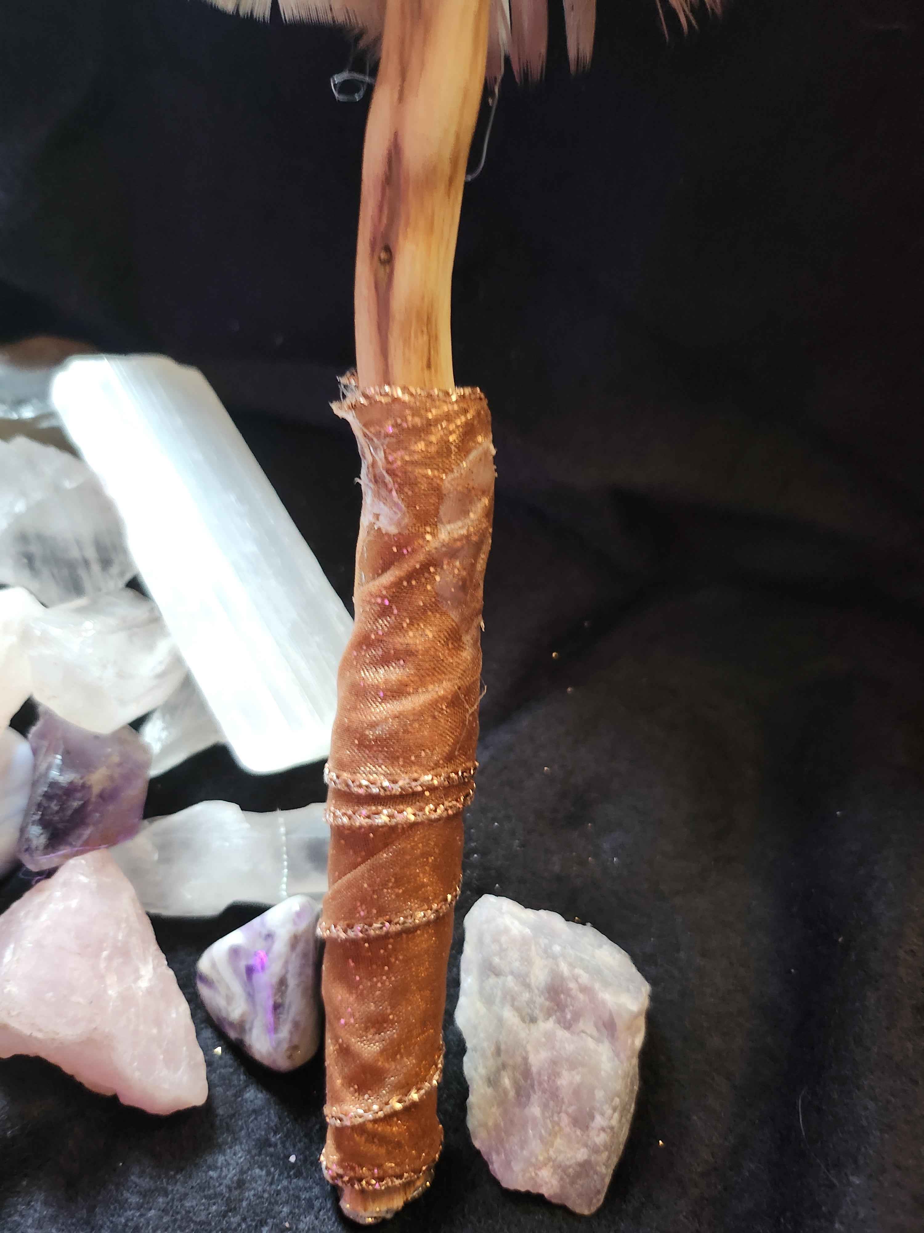 Mystic Handcrafted Intention Wand - Crystal Feather Wand