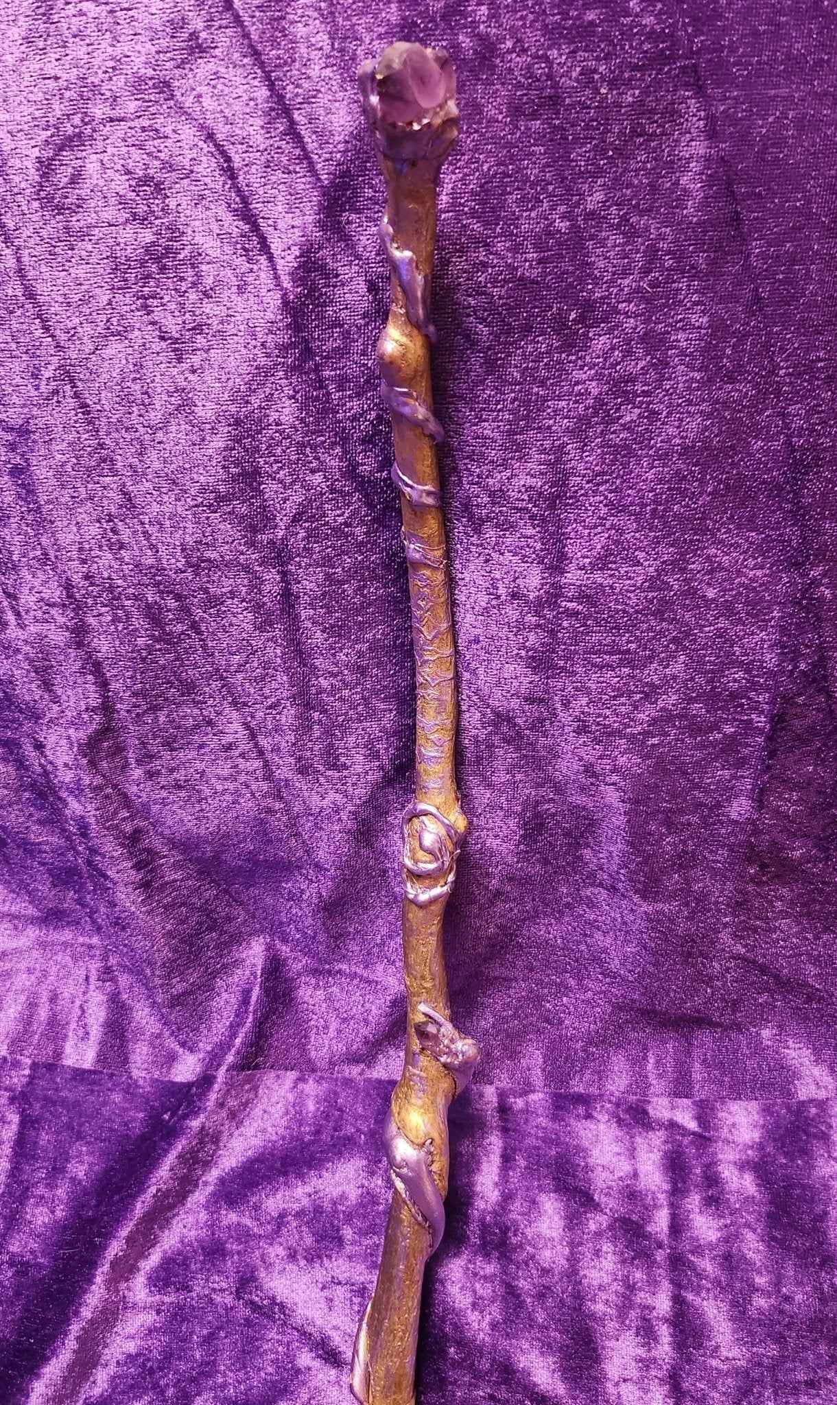 Mystic Handcrafted Intention Wand - Spiral Amethyst Wand