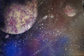 Saffron Nebula Hand-Painted Reclaimed Cosmic Art