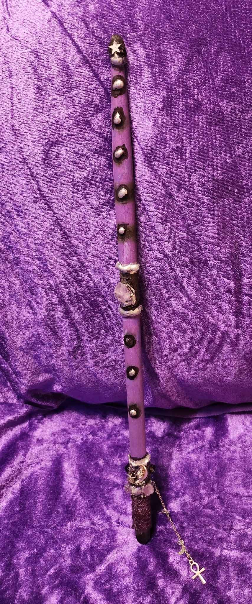 Mystic Handcrafted Intention Wand - Purple Moon Wand