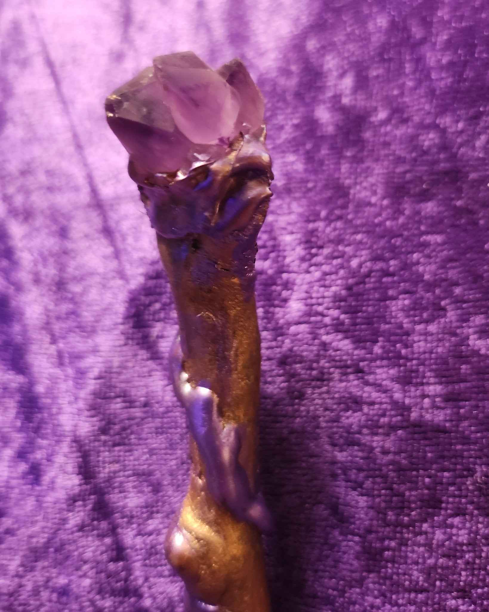 Mystic Handcrafted Intention Wand - Spiral Amethyst Wand