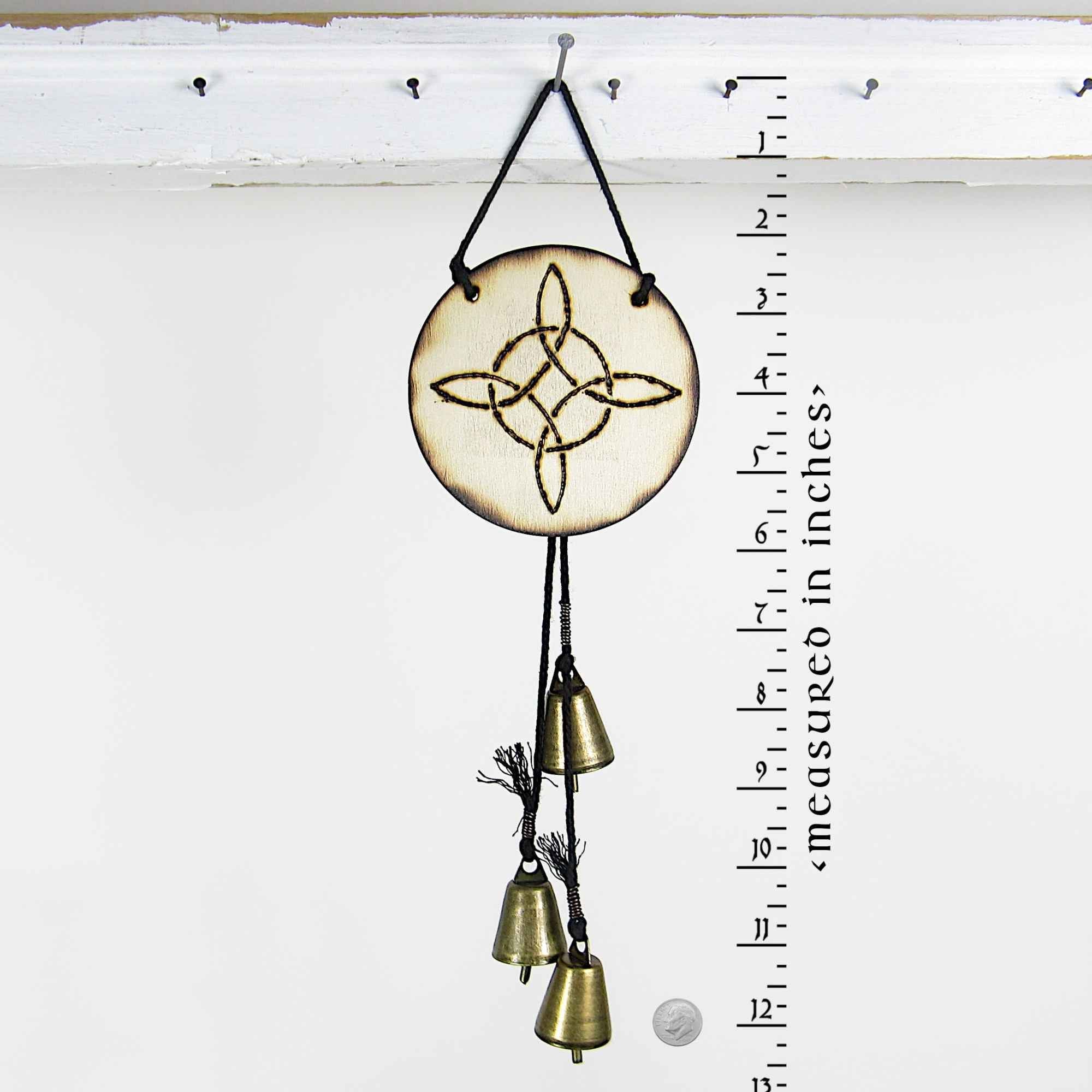 Witch's Bell: Witch's Knot and 3 Bells - Handcrafted