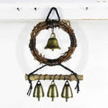 Witch's Bell: Small Wreath, Twig, Braided Twine, Spiral - Handcrafted